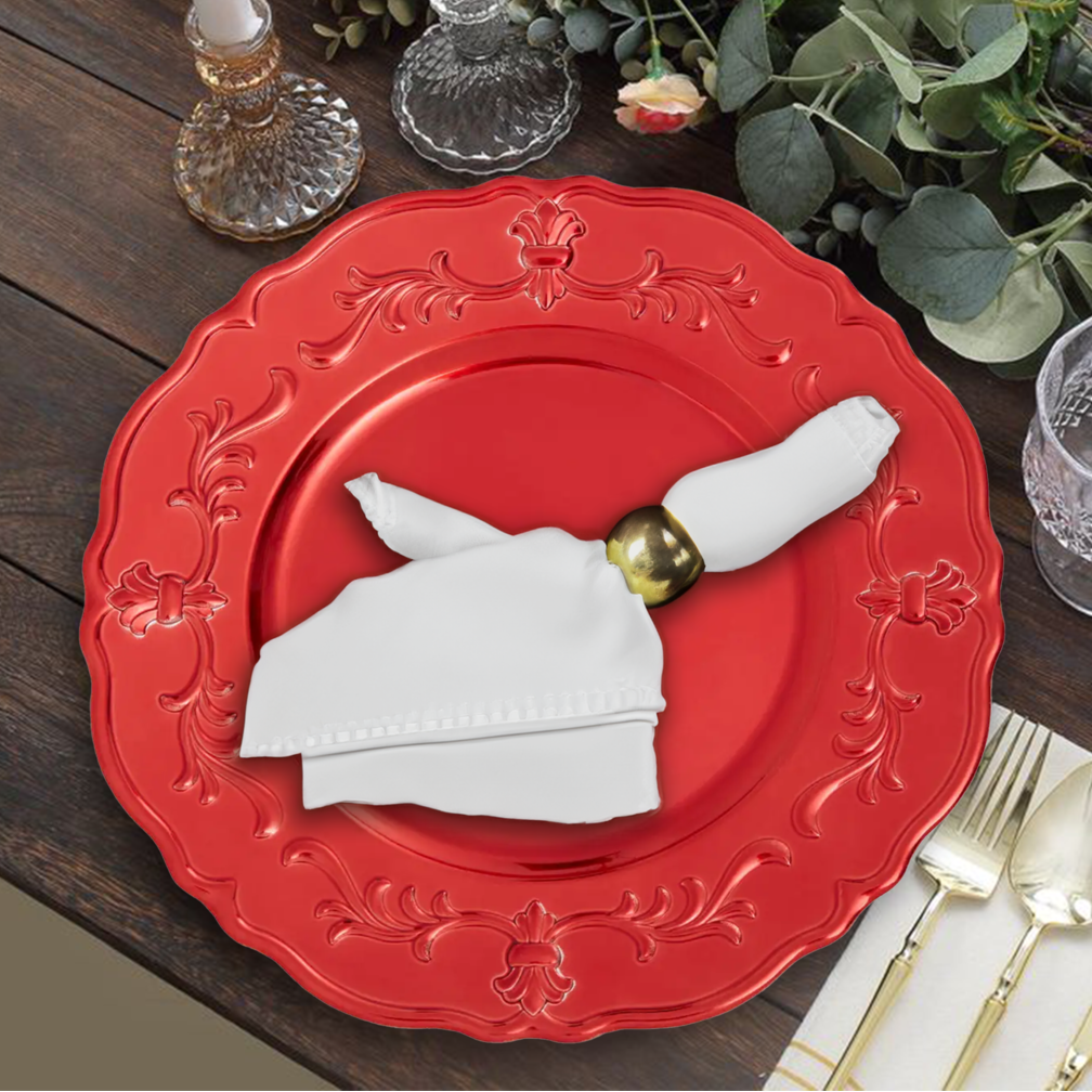 Red Baroque Charger Plate