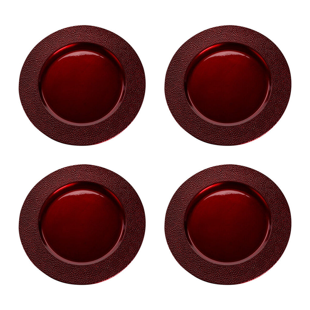 Red Pebble Effect Charger Plate