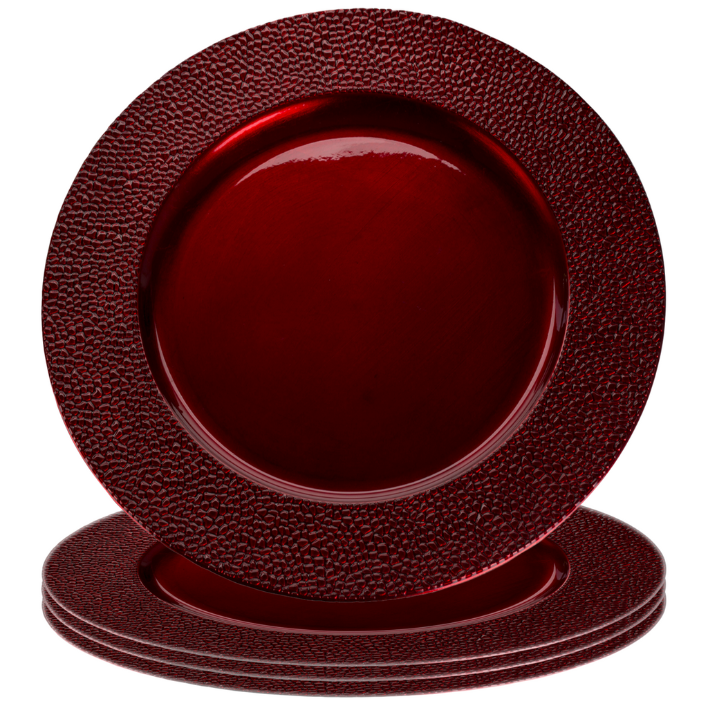 Red Pebble Effect Charger Plate