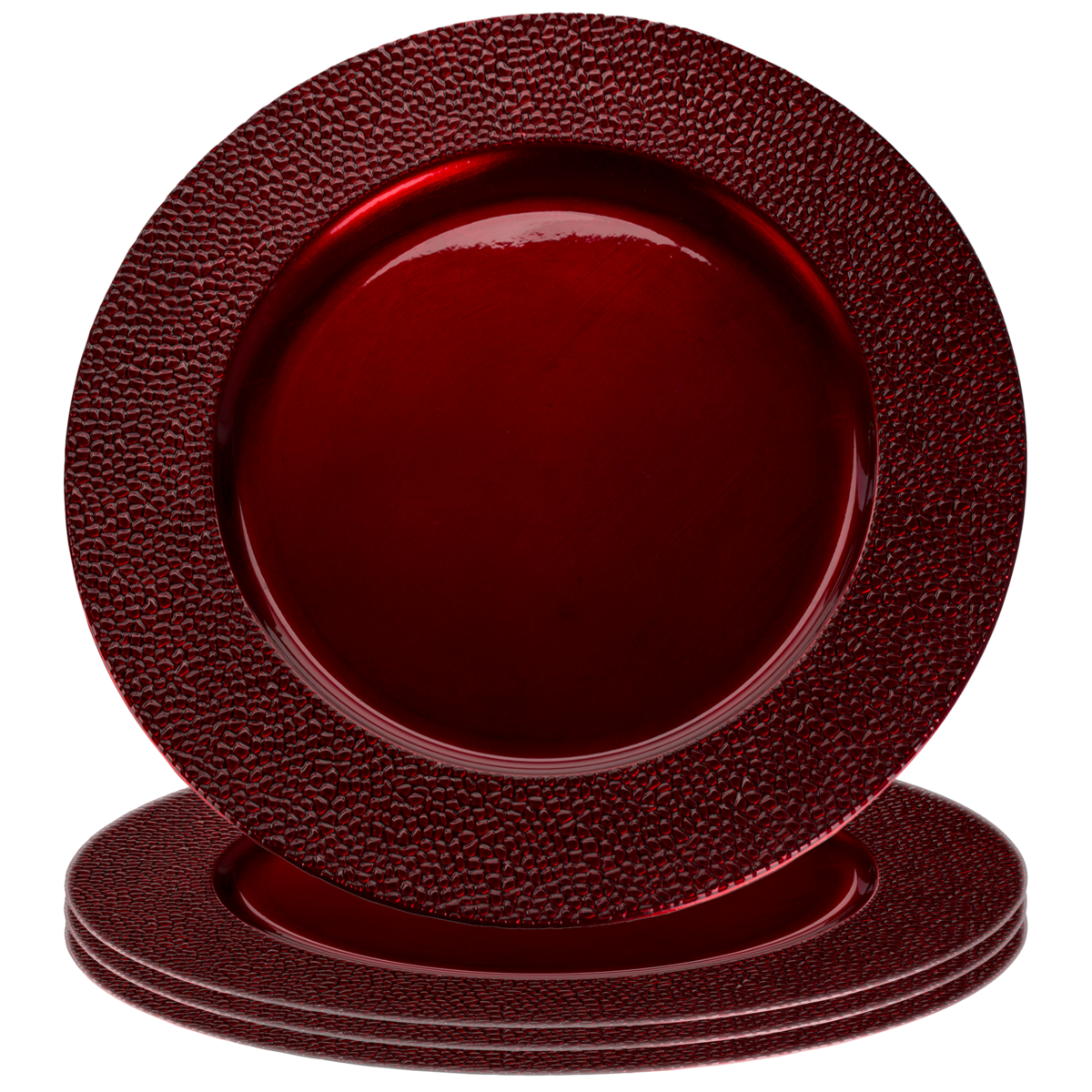Red Pebble Effect Charger Plate