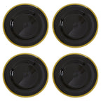 Set of Four Ida 33cm Dia Black Glass Charger Plates