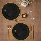 Set of Four Ida 33cm Dia Black Glass Charger Plates