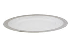Set of Four 33cm Dia Embossed Charger Plates with Silver Rim