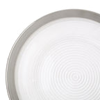 Set of Four 33cm Dia Embossed Charger Plates with Silver Rim