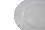 Set of Four 33cm Dia Embossed White Glass Charger Plates
