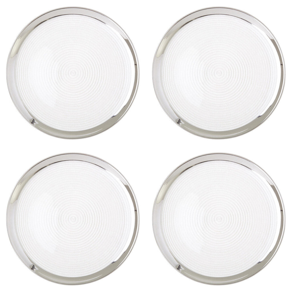 Set of Four 32cm Dia Embossed Coupe Charger Plates