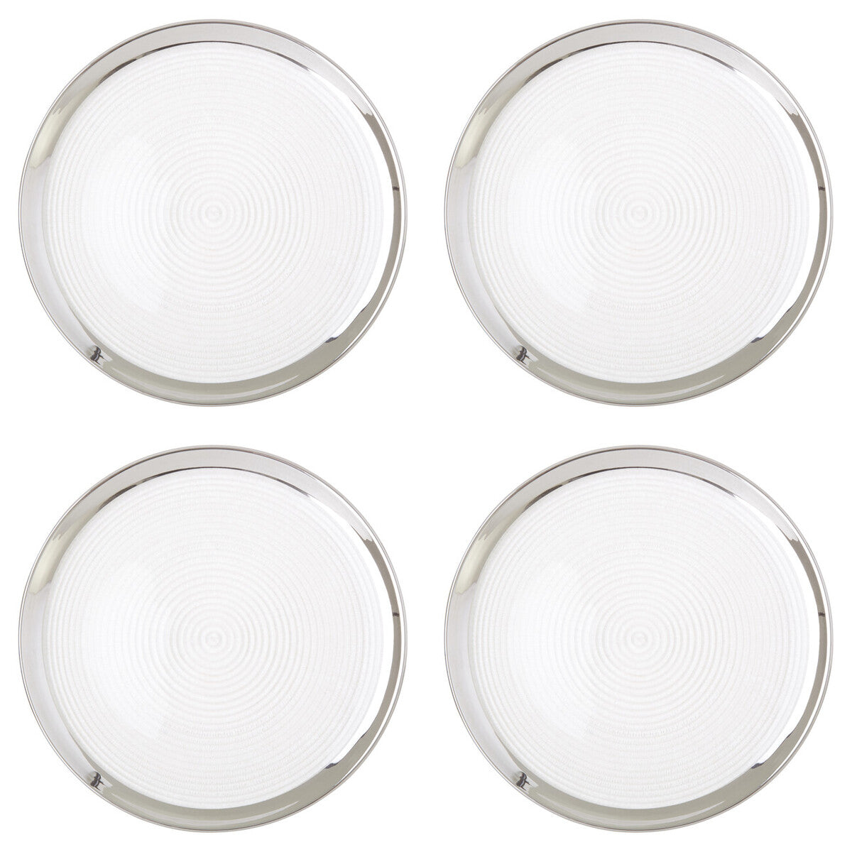 Set of Four 32cm Dia Embossed Coupe Charger Plates
