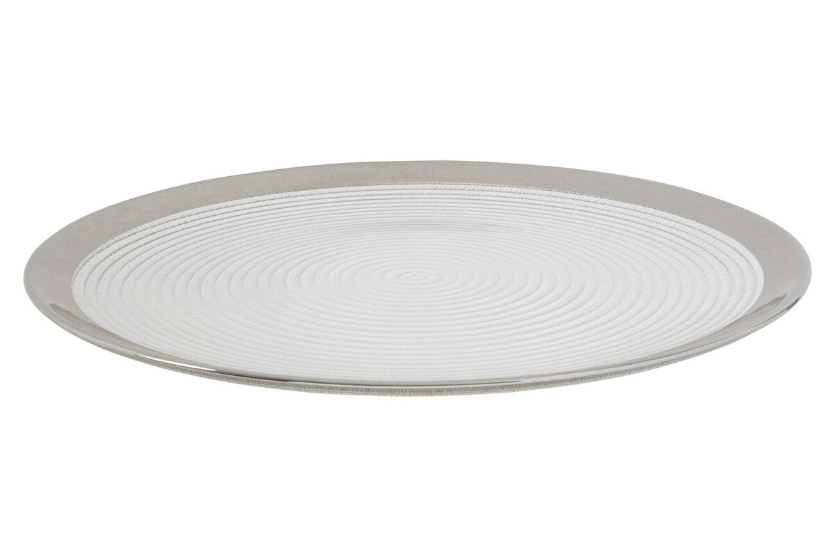 Set of Four 32cm Dia Embossed Coupe Charger Plates