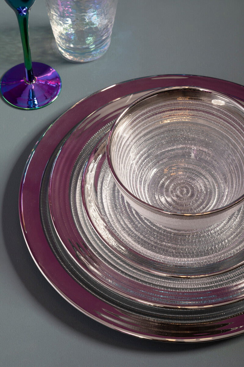 Set of Four 32cm Dia Embossed Coupe Charger Plates
