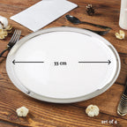 Set of Four 32cm Dia Embossed Coupe Charger Plates