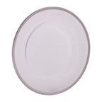 Set of Four 33cm Dia Plain Charger Plates with Silver Rims