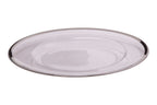 Set of Four 33cm Dia Plain Charger Plates with Silver Rims