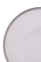 Set of Four 33cm Dia Plain Charger Plates with Silver Rims