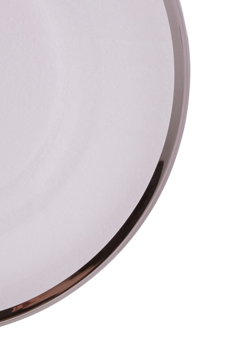 Set of Four 33cm Dia Plain Charger Plates with Silver Rims