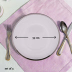Set of Four 33cm Dia Plain Charger Plates with Silver Rims