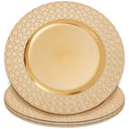 Gold Charger Plate with Octagon Pattern Rim