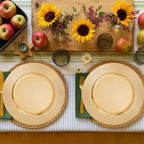 Gold Charger Plate with Ribbed Rim
