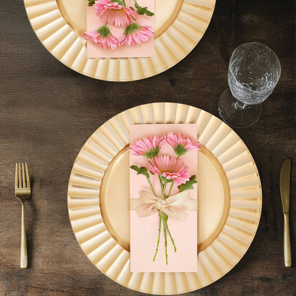 Gold Finish Wave Charger Plate