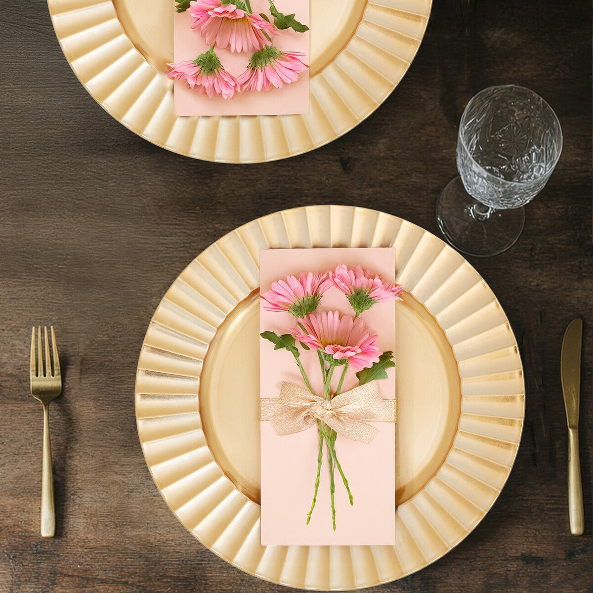 Gold Finish Wave Charger Plate