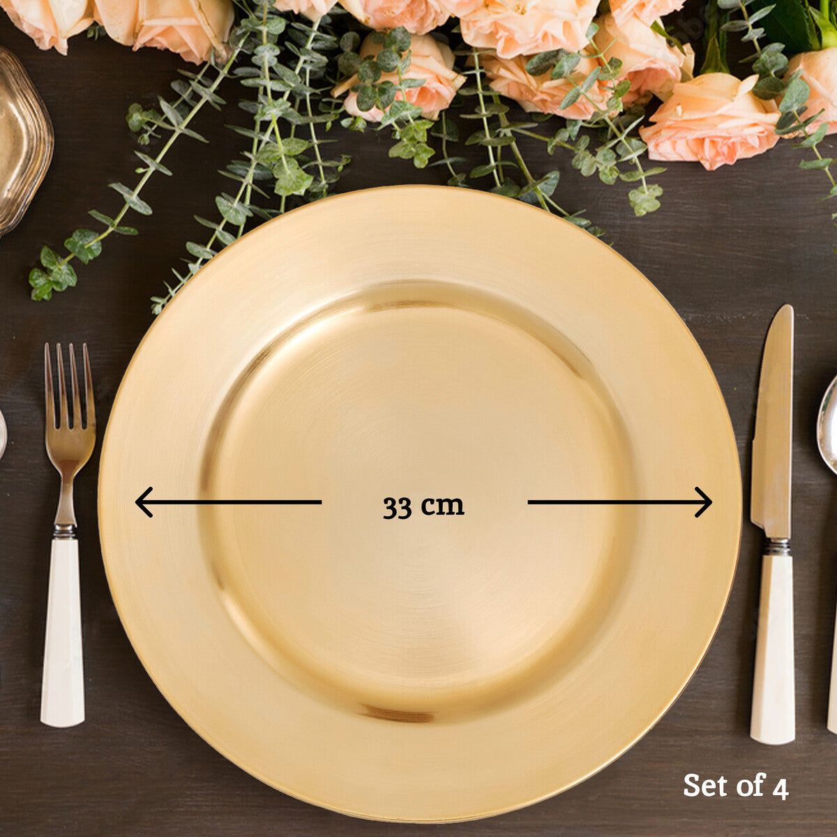 Gold Finish Flat Style Charger Plate