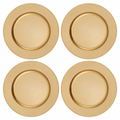 Set of Four 33cm Gold Charger Plates with Ribbed Rims