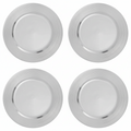 Set of Four 33cm Silver Charger Plates with Ribbed Rims