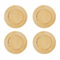 Set of Four 33cm Gold Finish Hammered Charger Plates