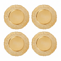 Set of Four 33cm Gold Finish Baroque Charger Plates
