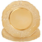 Set of Four 33cm Gold Finish Baroque Charger Plates
