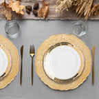 Set of Four 33cm Gold Finish Baroque Charger Plates