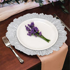Set of Four 33cm Silver Finish Reef Charger Plates