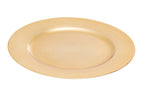 Set of Four 33cm Gold Finish Flat Style Charger Plates