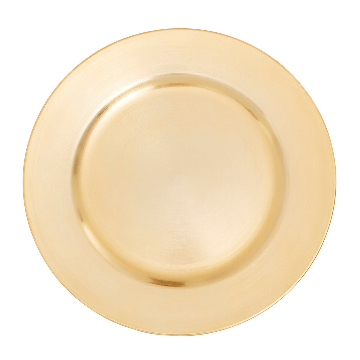 Set of Four 33cm Gold Finish Flat Style Charger Plates