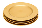 Set of Four 33cm Gold Finish Flat Style Charger Plates