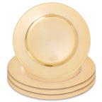 Set of Four 33cm Gold Finish Flat Style Charger Plates