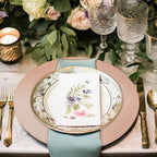 Set of Four 33cm Rose Gold Flat Style Charger Plates