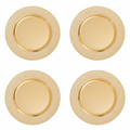 Set of Four 33cm Gold Finish Pebble Effect Charger Plates