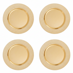 Set of Four 33cm Gold Finish Pebble Effect Charger Plates
