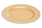 Set of Four 33cm Gold Finish Pebble Effect Charger Plates