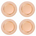 Set of Four 33cm Rose Gold Pebble Effect Charger Plates