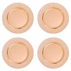Set of Four 33cm Rose Gold Pebble Effect Charger Plates