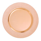 Set of Four 33cm Rose Gold Pebble Effect Charger Plates