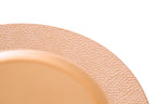 Set of Four 33cm Rose Gold Pebble Effect Charger Plates