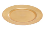 Set of 4 33cm Gold Finish Dotted Charger Plates