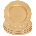 Set of 4 33cm Gold Finish Dotted Charger Plates