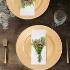Set of 4 33cm Gold Finish Dotted Charger Plates