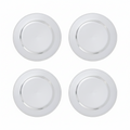 Set of Four 33cm Silver Finish Dotted Charger Plates