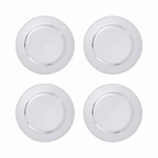Set of Four 33cm Silver Finish Dotted Charger Plates