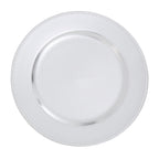 Set of Four 33cm Silver Finish Dotted Charger Plates