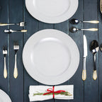 Set of Four 33cm Silver Finish Dotted Charger Plates